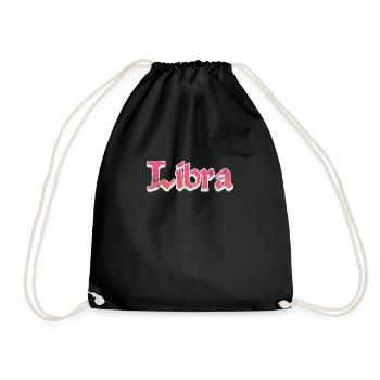 Libra Zodiac Sign Horoscope Astrology Gift - Drawstring Bag - black - Front