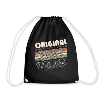 Original October 1961 61st Birthday Gift Cool - Drawstring Bag - black - Front