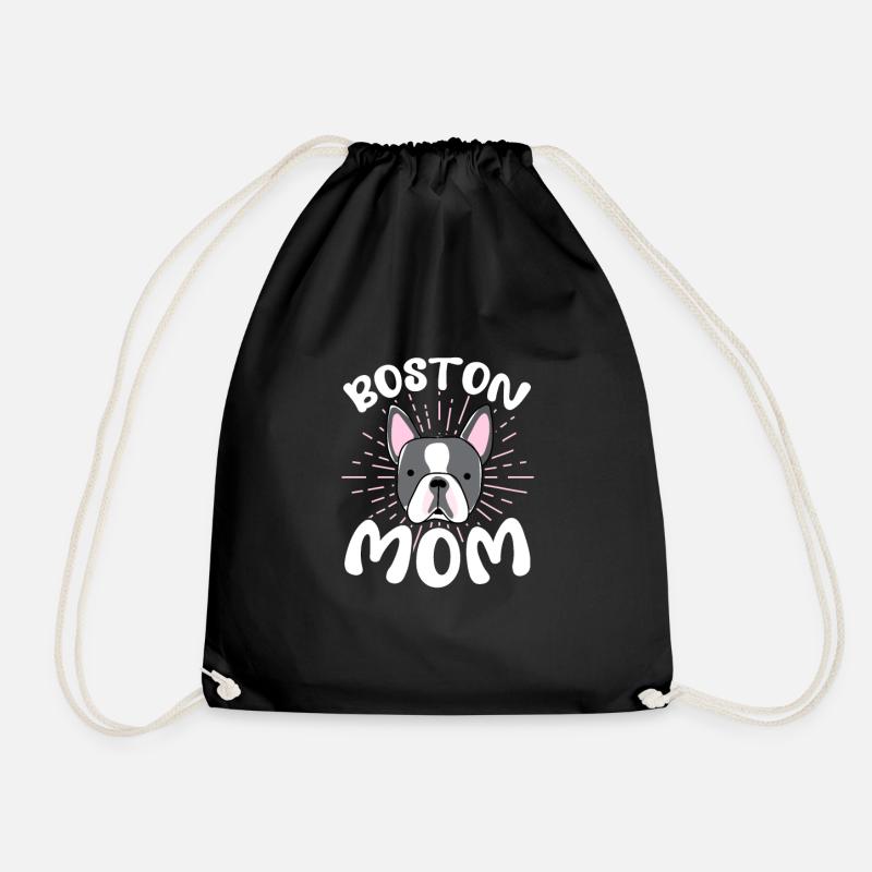 Boston Terrier Mom Hund Hunde Frauchen Geschenk - Turnbeutel - Schwarz