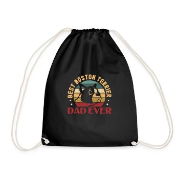Boston Terrier Dad Hund Hunde Herrchen Geschenk - Turnbeutel - Schwarz - Vorne