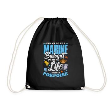 Marine Biology Marine Biologist Biolgie Gift - Drawstring Bag - black - Front