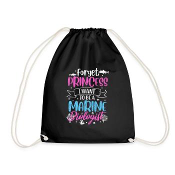 Meeresbiologie Meer Meeresbiologe Biolgie Geschenk - Turnbeutel - Schwarz - Vorne