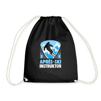Skifahrer Apres Ski Instructor Ski - Turnbeutel - Schwarz - Vorne