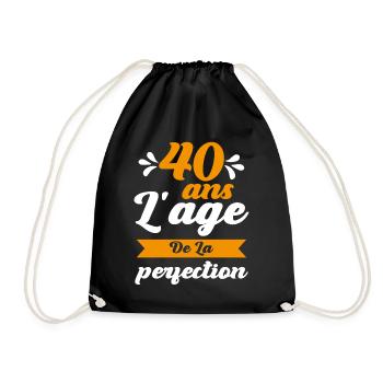 40 ans Anniversaire 40 ans l'age de la perfection - Sac de sport léger - noir - Devant
