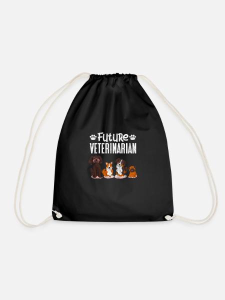 Tierarzt Tiermedizin Tierärztin Veterinär Geschenk - Turnbeutel - Schwarz