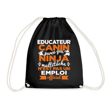 Educateur Canin Drôle Cadeau Ninja Humor - Sac de sport léger - noir - Devant