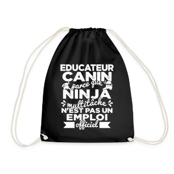 Educateur Canin Drôle Cadeau Ninja Humor - Sac de sport léger - noir - Devant