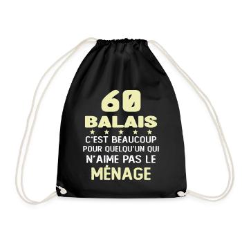 60 balais Drôle Cadeau Anniversaire 60 ans - Sac de sport léger - noir - Devant