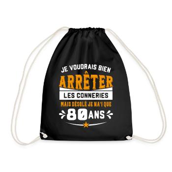 Je Voudrais Bien 80 ans Humour Cadeau - Sac de sport léger - noir - Devant