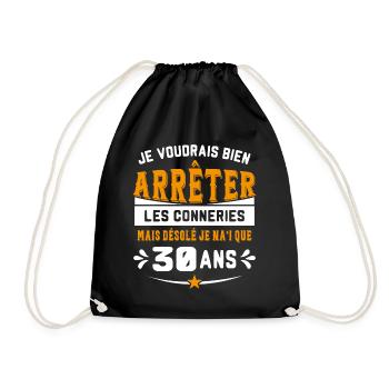Je Voudrais Bien 30 Ans Humour Cadeau - Sac de sport léger - noir - Devant