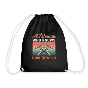 Welder Spruch Design for MetalWorkers - Drawstring Bag - black - Front