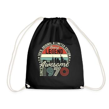 Né en 1970 52ème anniversaire Cadeau New York - Sac de sport léger - noir - Devant