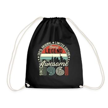 Né en 1961 61ème anniversaire Cadeau New York - Sac de sport léger - noir - Devant