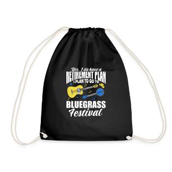 Ruhestand Bluegrass Festival Rente Geschenk - Turnbeutel - Schwarz - Vorne