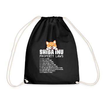 Shiba Inu - Drawstring Bag - black - Front