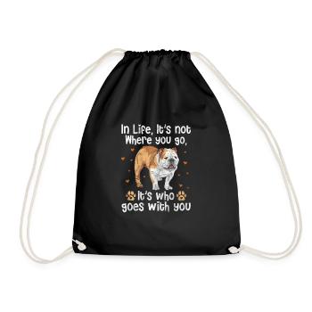 American Bulldog Dog Dog Lover Gift - Drawstring Bag - black - Front