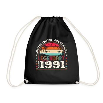 Legendär seit Oktober 1991 31. Geburtstag Geschenk - Turnbeutel - Schwarz - Vorne