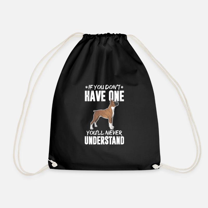 Boxer Hund Hunde Deutscher Boxer Geschenk - Turnbeutel - Schwarz