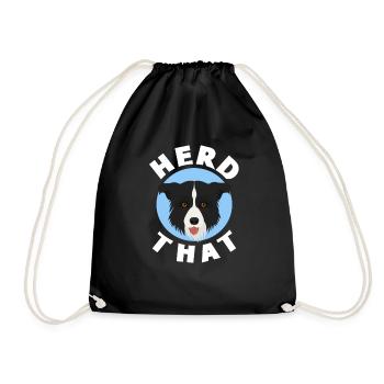 Border Collie - Drawstring Bag - black - Front