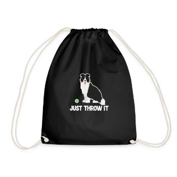 Border Collie - Drawstring Bag - black - Front