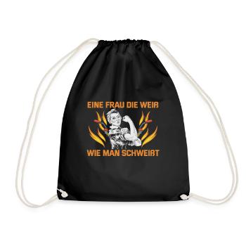 Welder Spruch Design for MetalWorkers - Drawstring Bag - black - Front