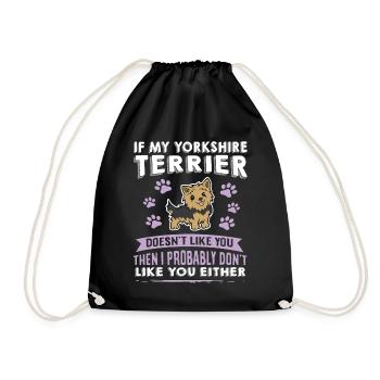 Hunde Spruch Yorkshire Terrier Design - Turnbeutel - Schwarz - Vorne