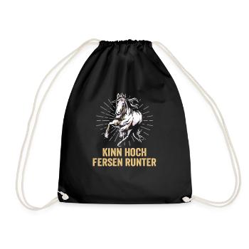 Reiter und Reitsport Design für Pferdeliebhaber - Turnbeutel - Schwarz - Vorne