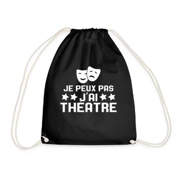 Je Peux Pas J'ai Théâtre Humour Cadeau - Sac de sport léger - noir - Devant
