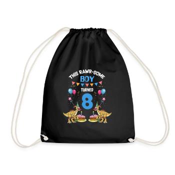 Parasaurolophus Boys Design Birthday Party - Drawstring Bag - black - Front