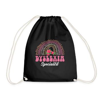 Dyslexia Specialist Shirt Geschenk - Turnbeutel - Schwarz - Vorne
