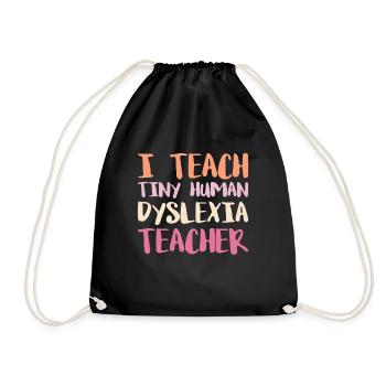 J’enseigne à Tiny Himan Dyslexia Teacher - Sac de sport léger - noir - Devant