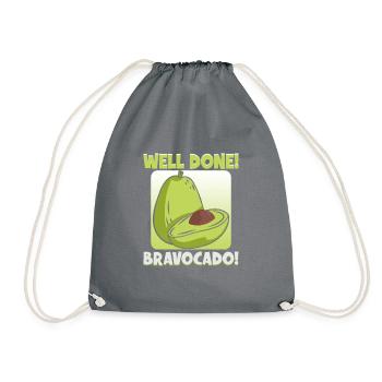 Avocado design for vegetarians and vegans - Drawstring Bag - grey - Front