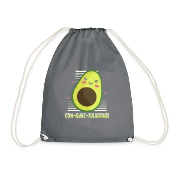 Avocado design for vegetarians and vegans - Drawstring Bag - grey - Front