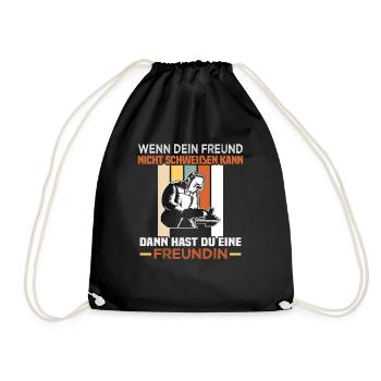 Welder slogan design for metal workers - Drawstring Bag - black - Front