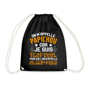 On M'appelle Papichou Parce Que Je Suis Trop Cool - Sac de sport léger - noir - Devant