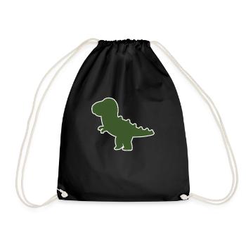 Kleiner Dinosaurier T-Shirt Geschenk - Turnbeutel - Schwarz - Vorne