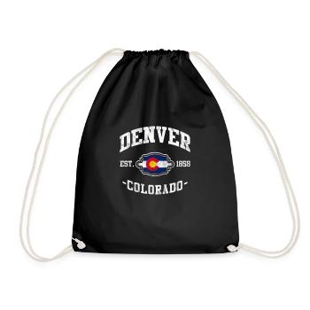 Colorado USA Amerika Denver Geschenk - Turnbeutel - Schwarz - Vorne