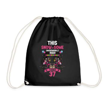 Snowmobile Design for Skidoo Rider Birthday - Drawstring Bag - black - Front