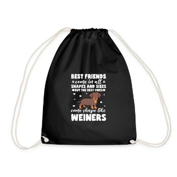 Dachshund Dog Dogs Dachshund Teckel Gift - Drawstring Bag - black - Front