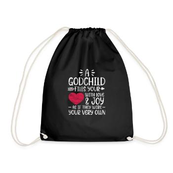 Marraine Tante Marraine Baptême Nièce Neveu Cadeau - Sac de sport léger - noir - Devant