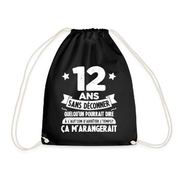 12 Ans âge 12 ans anniversaire 12 ans - Sac de sport léger - noir - Devant