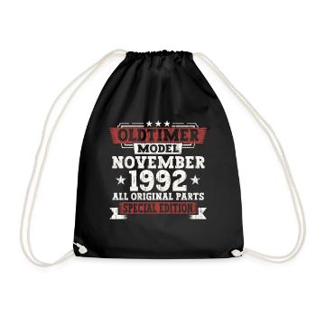 Oldtimer Novembre 1992 30ème anniversaire Cadeau - Sac de sport léger - noir - Devant