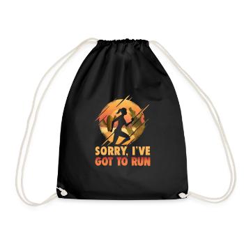 Running Marathon Runner Running - Drawstring Bag - black - Front
