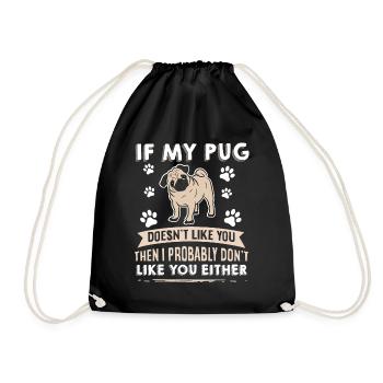 Conception de carlin pour chiens pour les amoureux des chiens - Sac de sport léger - noir - Devant