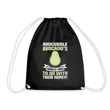 Avocado design for vegetarians and vegans - Drawstring Bag - black - Front