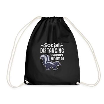 Stinktier Stinken Stinker Skunk Geschenk - Turnbeutel - Schwarz - Vorne