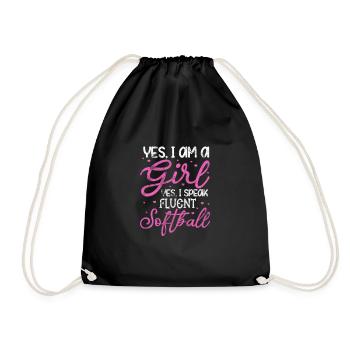 Fille de softball - Sac de sport léger - noir - Devant