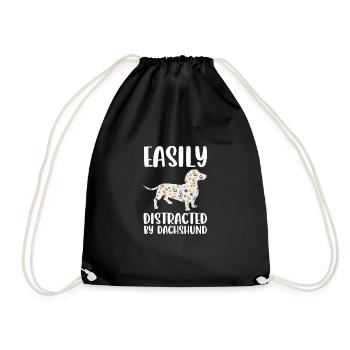 Dachshund Dog Dogs Dachshund Teckel Gift - Drawstring Bag - black - Front