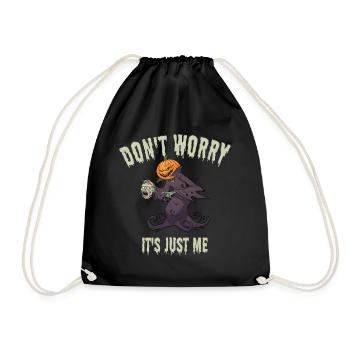 Halloween Pumpkin Zombie Monster - Drawstring Bag - black - Front