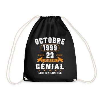 23 Ans Anniversaire Vintage Né(e) en Octobre 1999 - Sac de sport léger - noir - Devant